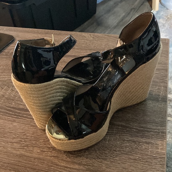 Jimmy Choo Black Platform Wedges - Picture 4 of 5